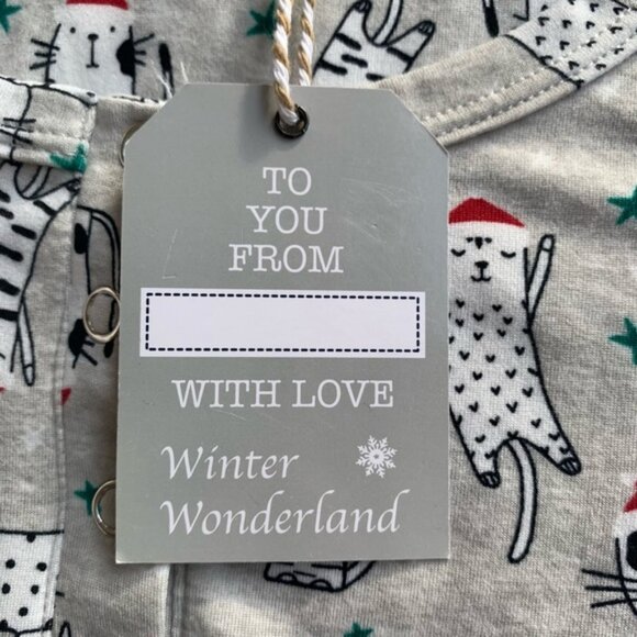 BNWT Winter Wonderland Christmas Santa Kitty Cat PJ Long Sleeve Nightie Dress - Picture 4 of 6